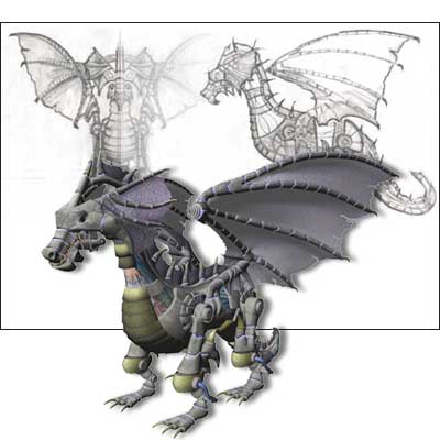 3D model of mechanical dragon